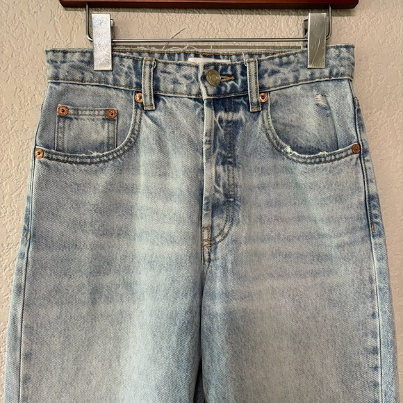 Zara High Rise‎ Straight Leg Light Wash Jeans Size 4 - Picture 7 of 8